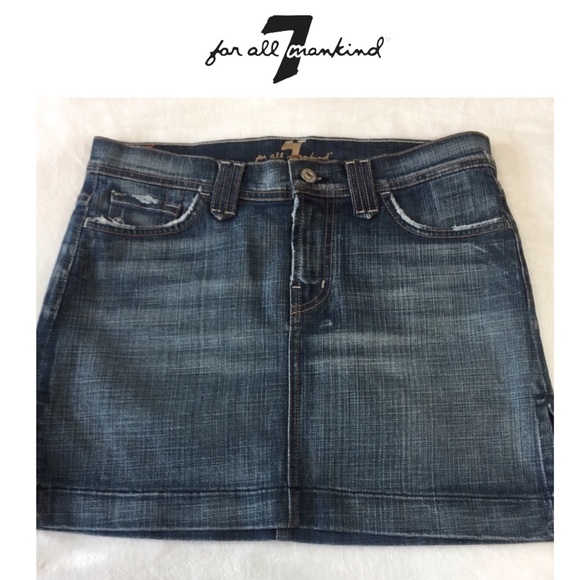 7 For All Mankind Dresses & Skirts - 7 For All Mankind Blue Denim Mini Skirt